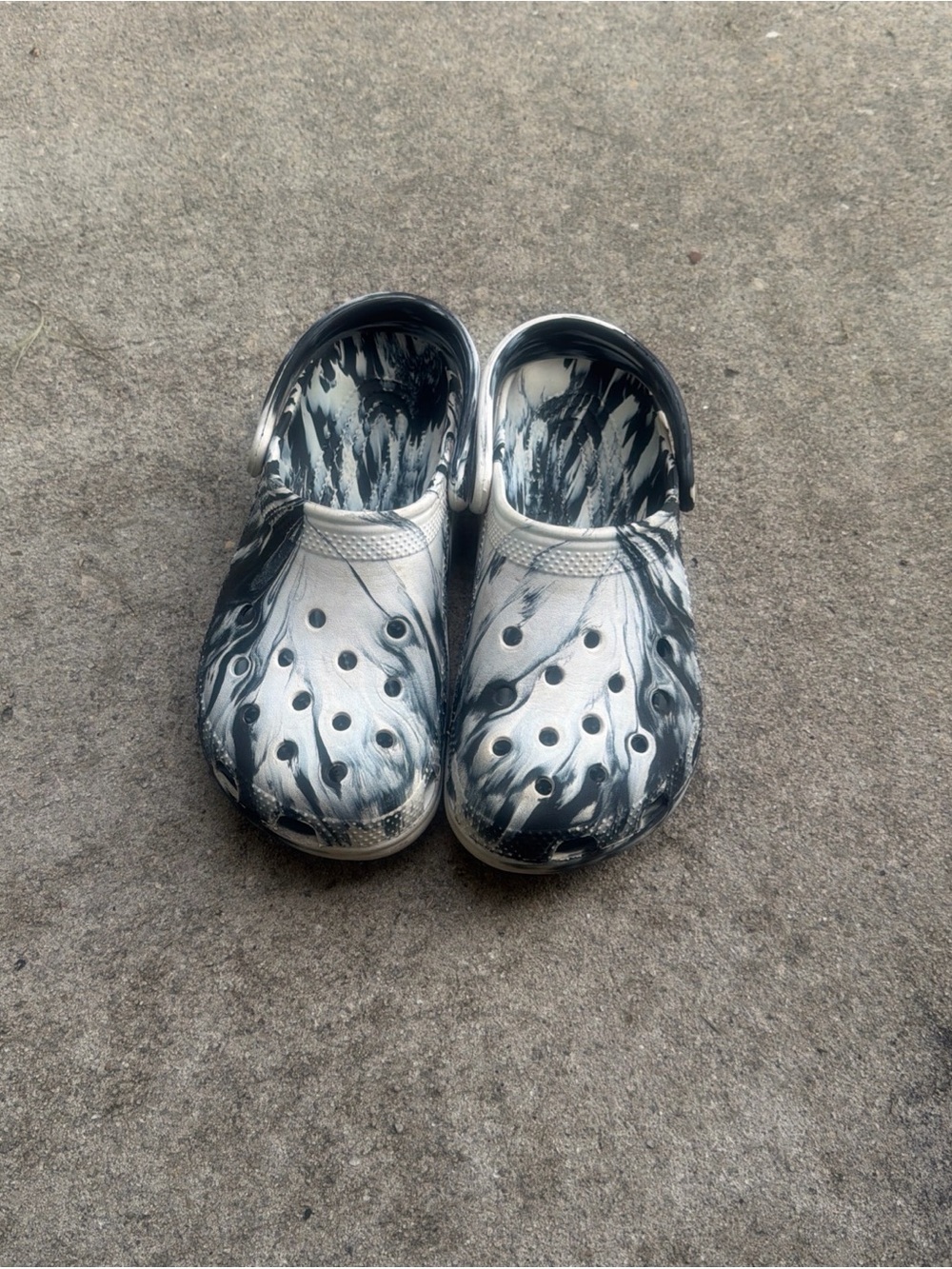 CROCS Black & White Marbled Clog